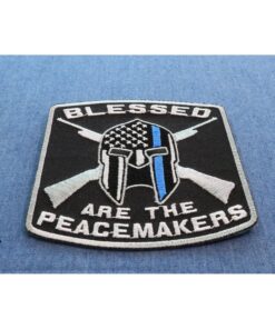 Blessed are The Peacemakers Thin Blue Line Patch - 3.5x3.75 inch Embroidered Iron on Patch Law Enforcement 7 81iRbdrP9YL