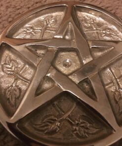 New Age Imports, Inc. - Pentagram Altar Tile Solid Brass with Silver Plating 3-Inches Diameter. 21 81iSobZWrKL
