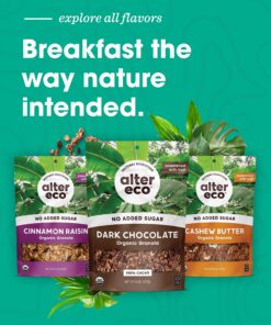 Alter Eco Cashew Butter Granola, Healthy, Organic Breakfast & Snack, Naturally Sweetened with Fruit, Vegan, No Artificial Sugars or Additives, Regeneratively-Farmed Oats (Cashew Butter - 3 Pack) 16 81iT26bW 4L 1