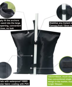 ABCCANOPY Canopy Weights 112 LBS Gazebo Tent Sand Bags,4pcs-Pack (Black) Medium Black 21 81iT4Iim L