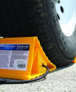 Camco 44472 Wheel Chock With Rope For Easy Removal, Helps Keep Your Trailer or RV In Place (Pack of 1), Yellow 1 Count (Pack of 1) 8 81iT8cCzTuL
