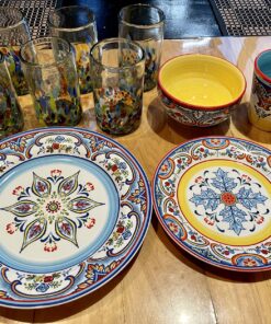 NOVICA Artisan Crafted Recycled Hand Blown Glass Water Glasses, Multicolor, 14 Oz, 'Confetti' (Set Of 6) 25 81iTbP9MgDL