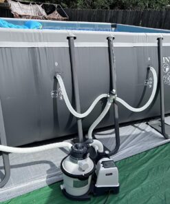 INTEX 26355EH Ultra XTR Deluxe Rectangular Above Ground Swimming Pool Set: 18ft x 9ft x 52in – Includes 1500 GPH Sand Filter Pump – SuperTough Puncture & Rust Resistant – Easy to Assemble with Sand Filter Pump 41 81iUmd1 CWL