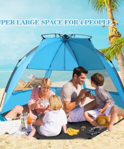 Alternative view of TAGVO Beach Tent, X-Large Pop Up Sun Shelter, Easy Set Up, Portable Instant Beach Canopy Baby Tent, UPF 50+ Sun Protection Good Ventilation 3-4 Person Sun Shade Tent with Ventilation Windows Blue X-Large