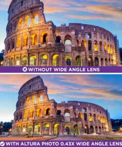 58MM 0.43x Altura Photo Professional HD Wide Angle Lens (w/Macro Portion) for Canon EOS 70D 77D 80D 90D Rebel T8i T7 T7i T6i T6s T6 SL2 SL3 DSLR Cameras 58MM 38 81iavb43mML
