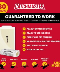 Catchmaster Mouse & Insect Super Glue Traps 30PK, Mouse Traps Indoor for Home, Extra Strength Sticky Pest Control Adhesive Tray for Catching Bugs, Rats & Rodents, Non Toxic Bulk Pre-Baited Glue Boards 37 81ibBHrnzL