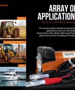 SuperHandy Diesel Transfer Pump Kit 10GPM/40LPM Heavy Duty Portable Electric DC 12V Alligator Clamps Includes: Aluminum Manual Nozzle, Delivery & Suction Hose w/Filter (NOT for Gasoline) 16 81ibVGwc8dL