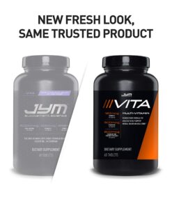 Vita JYM Sports Multivitamin & Mineral Support, Vitamin A, C, B6, B12, E, K, Boron, Biotin, Potassium | JYM Supplement Science | 60 Tablets 19 81ibwys1v6L 1