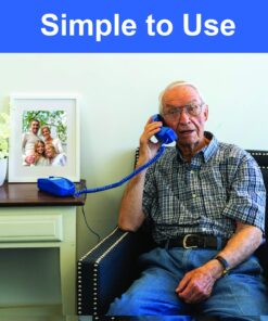 iSoHo Phones Land Line Telephones for Home - Corded, Easy-to-Use Big Button Telephone for Home Office, Seniors, House Phone; Analog Desk Phone with Vintage Wall Phone Design -Home Phone, Classic Blue 13 81icRnJyKeL