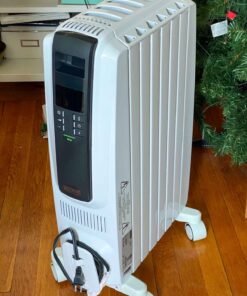 DeLonghi Dragon Digital Oil Filled Radiator Heater, 1500W Electric Space Heater for indoor use, programmable timer, Energy Saving, full room heater with safety features TRD40615E White 32 81icYbNf0lL