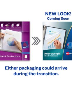 Alternative view of Avery Heavyweight Non-Glare Sheet Protectors, 8.5" x 11", Acid-Free, Archival Safe, Easy Load, 100ct (74102) 100 pack