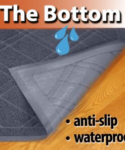 Iprimio Cat Litter Box Mat 35x24 Black | Cat Litter Trapping Mat, Mesh Mat Catches Litter, Repels Odor, Easy Clean Non Slip Kitty Litter Trapper Mats 35x24 - Blue Gray 14 81ieHyX6oxL