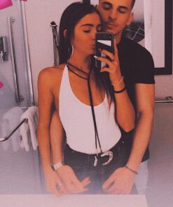 WaMLFac Alloy & Faux Leather Handmade Long Elastic Tassel Necklace, Black, 63-Inch Black Long 31 81ieX00MOvL 1