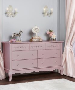 Evolur Aurora Dresser, 54x20.3x34 Inch (Pack of 1), Dusty Rose Evolur Aurora 7 Drawer Double Dresser 18 81iedWOrN6L