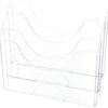 Rubbermaid 96050ROS Three-Pocket File Folder Organizer Plastic 13 x 3 1/2 x 11 1/2 Clear 26 81ihiiYThmL