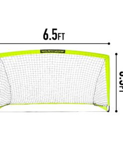 Alternative view of Franklin Sports Blackhawk Soccer Goal - Pop Up Backyard Soccer Nets - Foldable Indoor + Outdoor Soccer Goals - Portable Adult + Kids Soccer Goal 6' x 4' Optic Yellow