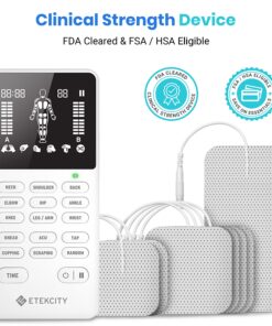 Alternative view of Etekcity TENS Unit Muscle Stimulator Machine with Replacement Pads for Pain Relief Multi-Modes, FSA HSA Approved Products, FDA Cleared 4 Channels Rechargeable Electric Pulse Massager