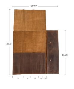 Hide & Drink, Rustic Knife Roll Case (5 pockets), Compact Carry-On Bag for Traveling Chefs & Cooks, Kitchen Tool Storage Organizer, Full Grain Leather, Handmade, Bourbon Brown 22 81ikVf9tGaL