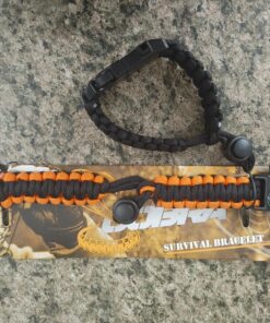 Atomic Bear Paracord Bracelet (2 Pack) - Adjustable - Fire Starter - Loud Whistle - Perfect for Hiking, Camping, Fishing and Hunting - Black & Black+Orange 46 81il4uGKgmL 3