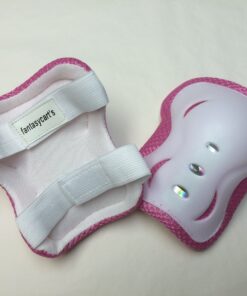 fantasycart Kid's Roller Blading Wrist Elbow Knee Pads Blades Guard (6 Piece) Pink and White 3 81imQto i7L