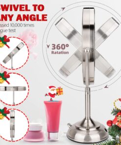 VESAUR 10" Extra Large and 17" Tall Lighted Makeup Mirror, 1X/5X Magnifying Vanity Mirror with 3 Colors Dimmable, 52 Premium LED Lights, 360° Rotation Table Mirror 2 Power Supply, Pearl Nickel XX-Large 33 81ioHsv0IOL