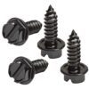 License Plate Screws with Rustproof Finish - License Plate Screw Kit for Front & Rear Plates - License Plate Bolts for Domestic Vehicles - Stainless Steel Screws for License Plates (4-Pack, Black) Black Zinc Plated 29 81iozOaZ7L