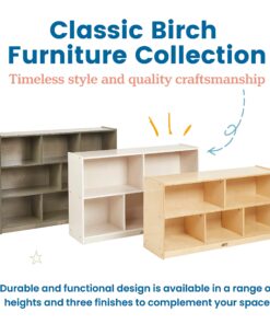 ECR4Kids 5-Compartment Mobile Storage Cabinet, 30in, Classroom Furniture, Natural Classic 34 81ipW9ZTg7L