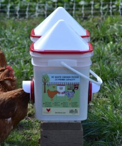 RentACoop 20 Pounds BPA-Free Chicken Feeder with Large Ports - Includes Lid, Anti-Roost Cone, Rain Hoods - Suitable for Chickens - Center Placement 24 81iqfgw9GlL