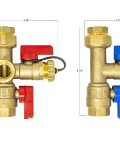 Libra Supply 3/4 inch Sweat Tankless Water Heater Isolation Valve Kit with Pressure Relief Valve, FNPT x Sweat, 3/4'' Service Valve Kit for Rheem, Rinnai, Ecosmart Navien Noritz Takagi Bosch Sweat x FNPT 12 81ir3p0KYJL