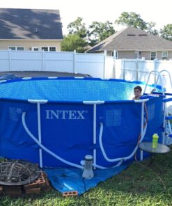 Intex 15ft X 48in Metal Frame Pool Set with Filter Pump, Ladder, Ground Cloth & Pool Cover 15-Feet by 48-inch 38 81itySAwBEL