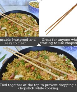 Alternative view of IMUSA 4 Pack 13.5" Bamboo Cooking Chopsticks,Brown Brown