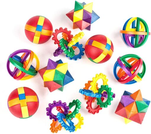 Neliblu Party Favors for Kids, 12 Pack (8.82 x 6.69 x 2.91) Fun Puzzle Balls - Goody Bag Fillers-Treasure Box Prizes for Classroom,Fidget Brain Teaser Puzzles Clear Instructional Videos Included