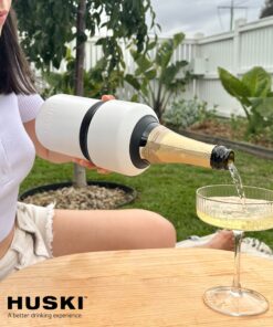 Huski Wine Chiller | Award Winning Iceless Design | Keeps Wine Cold up to 6 Hours | Wine Accessory | Next Generation Ice Bucket | Fits Some Champagne Bottles | Perfect Gift for Wine Lovers (Champagne) Matte Champagne 28 81ixlALQb3L