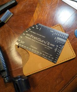 FretGuru 8-in-1 String Action Gauge Guitar Fret Ruler Precision Fret Rocker - Precise CNC Machined, Diamond Honed, Polished Edge Guitar String Height Gauge - Luthier Tool with Thick Leather Case inch 35 81izLfdChTL