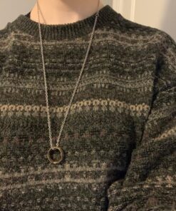 LUREME Engraved Gold Plated Stainless Steel Ring Pendant Chain Necklace A1000001 45 81izkp IXeL