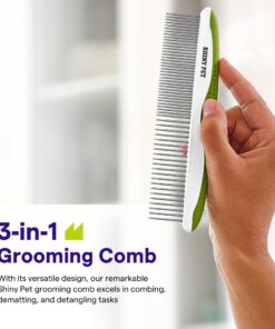 Alternative view of Dog Comb for Removes Tangles and Knots - Cat Comb for Removing Matted Fur - Grooming Tool with Stainless Steel Teeth and Non-Slip Grip Handle - Best Pet Hair Comb for Home Grooming Kit - Ebook Guide