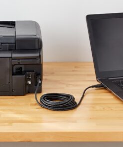 Amazon Basics USB-A to USB-B 2.0 Cable for Printer or External Hard Drive, Gold-Plated Connectors, 16 Foot, Black 16 Feet 1 26 81j HYwIZL