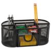 Rolodex 1746466 Mesh Pencil Cup Organizer Four Compartments Steel 9 1/3 x 4 1/2 x 4 Black 13 81j obWH 9L