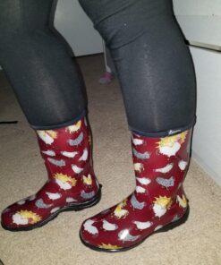 Sloggers Waterproof Garden Rain Boots for Women - Cute Mid-Calf Mud & Muck Boots with Premium Comfort Support Insole 8 Chickens Barn Red 34 81j18zwyHuL