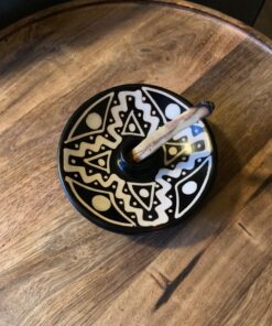 Luna Sundara Authentic Peru Pottery Palo Santo Stick Holder and Incense Holder Includes 5 Palo Santo Sticks Handmade Ceramic Smudge Bowl Sage Holder Palo Santo Holder (Black and White) Black and White 45 81j1urxed4L