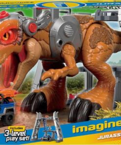Fisher-Price Imaginext Jurassic World T. rex Dinosaur Toy with Owen Grady Figure, Light-Up Eyes & Chomping Action for Ages 3+ Years, 7-Piece Set (Amazon Exclusive) 27 81j2iCgAMIL 1