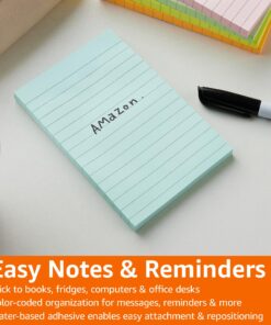Amazon Basics Lined Sticky Notes, 4 x 6-Inch, Assorted Colors, 5-Pack 26 81j4dz0EQ9L