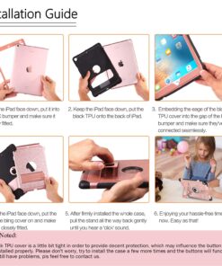 BENTOBEN Case for iPad Air 2/iPad 9.7 2017/2018/Pro 9.7, iPad 5th/6th Generation Case, Glitter 3Layer Full Body Protective Kickstand Durable Leather Shockproof Girls Women Kids Tablet Cover, Rose Gold K381-Rose Gold 33 81j5Es98eIL