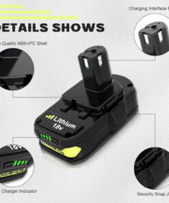 2-Pack 3000mAh 18V P102 P108 Li-ion Replacement Battery for Ryobi 18 Volt Battery Lithium-ion Plus Battery Max P102 P108 P103 P105 P107 P109 P104 Compatible with Ryobi 18Volt Power Cordless Tools 1 Count (Pack of 2) 10 81j5x459UQL