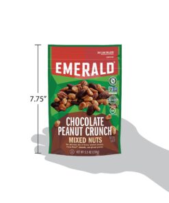 Emerald Nuts Chocolate Peanut Crunch Mixed Nuts (6-Pack) | Features Cocoa Roasted Almonds, Kettle Glazed Pecans, Kettle Glazed Peanuts | 5.5 Oz Resealable Bag | Kosher Dairy Certified, Non-GMO, Contains No Artificial Preservatives, Flavors or Synthetic... 13 81j7jmWES2L