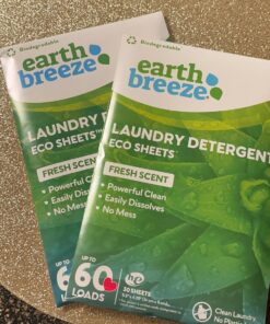 Earth Breeze Laundry Detergent Sheets - Fresh Scent - No Plastic Jug (60 Loads) 30 Sheets, Liquidless Technology… Fresh Scent, 1 Pack 39 81jA6UEwFpL