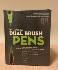 Tombow 56149 Dual Brush Pen Art Markers, 96 Color Set with Desk Stand. Blendable, Brush and Fine Tip Markers with Stand 96-Color Set 39 81jABOrXm L