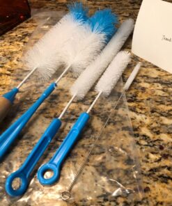 Turbo Microfiber Bottle Brush Cleaner Pack - Set of 5 Bottle Brushes for Cleaning Baby Bottles, Water Bottles, Tumblers, Wine Decanters, Flask, Bong, Vase Cleaner - One Straw Cleaner Brush 37 81jBuj3cMmL