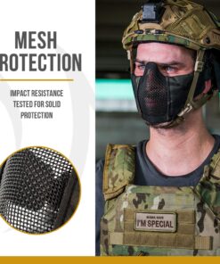 OneTigris 6" Foldable Half Face Mesh Mask Military Style Comfortable Adjustable Tactical Lower Face Protective Mask Multicam 22 81jCirQw40L