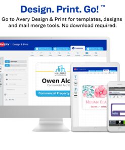 Avery Name Tags, White with Blue Border, 100 Removable Name Badges (05144) 1 20 81jCncKiwmL 1